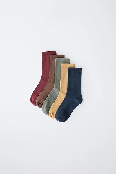 FIVE-PACK OF PLAIN LONG SOCKS