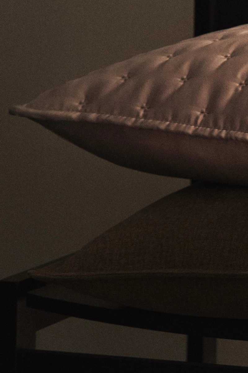 HOUSSE DE COUSSIN ÉDREDON SATIN LISSE NŒUDS