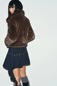 MANTEAU COURT EFFET FOURRURE BRANDBOURGS