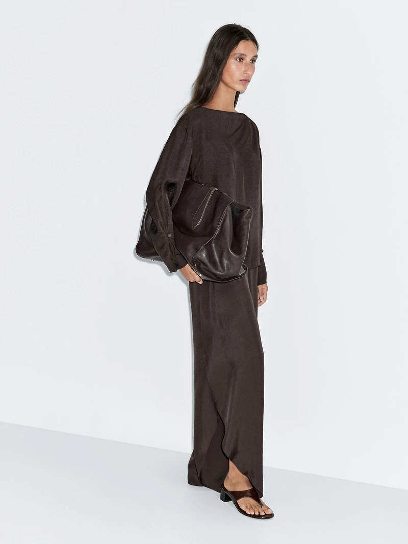 Pantalon fluide fendu