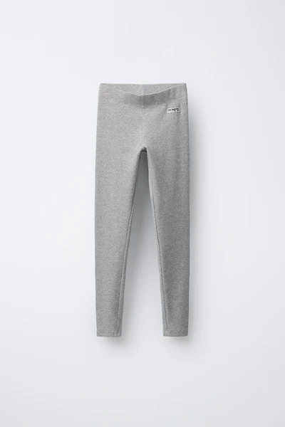 RIBBED LEGGINGS WITH LABEL