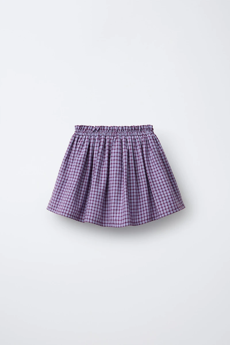 PLAID RUFFLE SKIRT