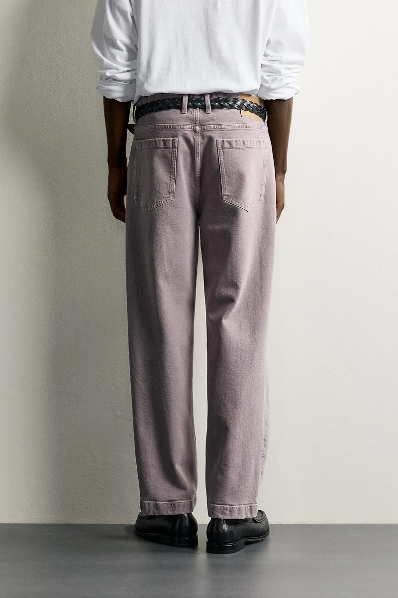 WASHED STRAIGHT FIT PANTS