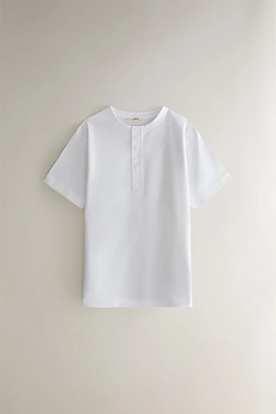 BUTTON-UP COTTON T-SHIRT