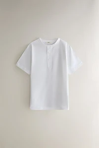 BUTTON-UP COTTON T-SHIRT