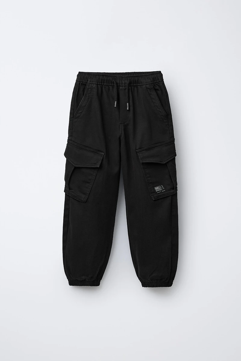 LABEL CARGO JOGGER PANTS