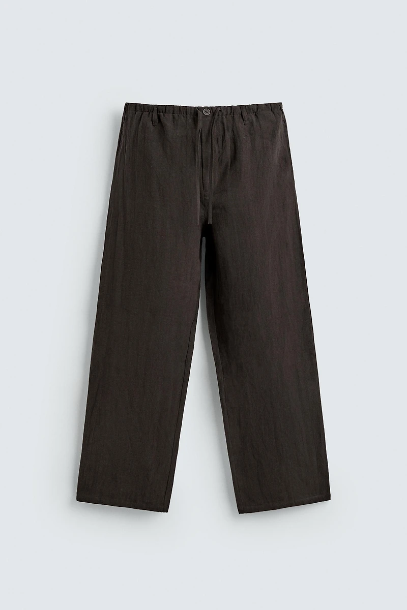 100% LINEN RELAXED FIT PANTS
