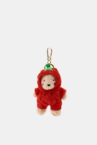STRAWBERRY TEDDY BEAR CHARM KEYCHAIN