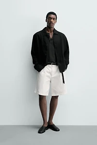 REGULAR FIT 100% LINEN OVERSHIRT