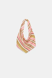 TOP SATINÉ HALTER À RAYURES