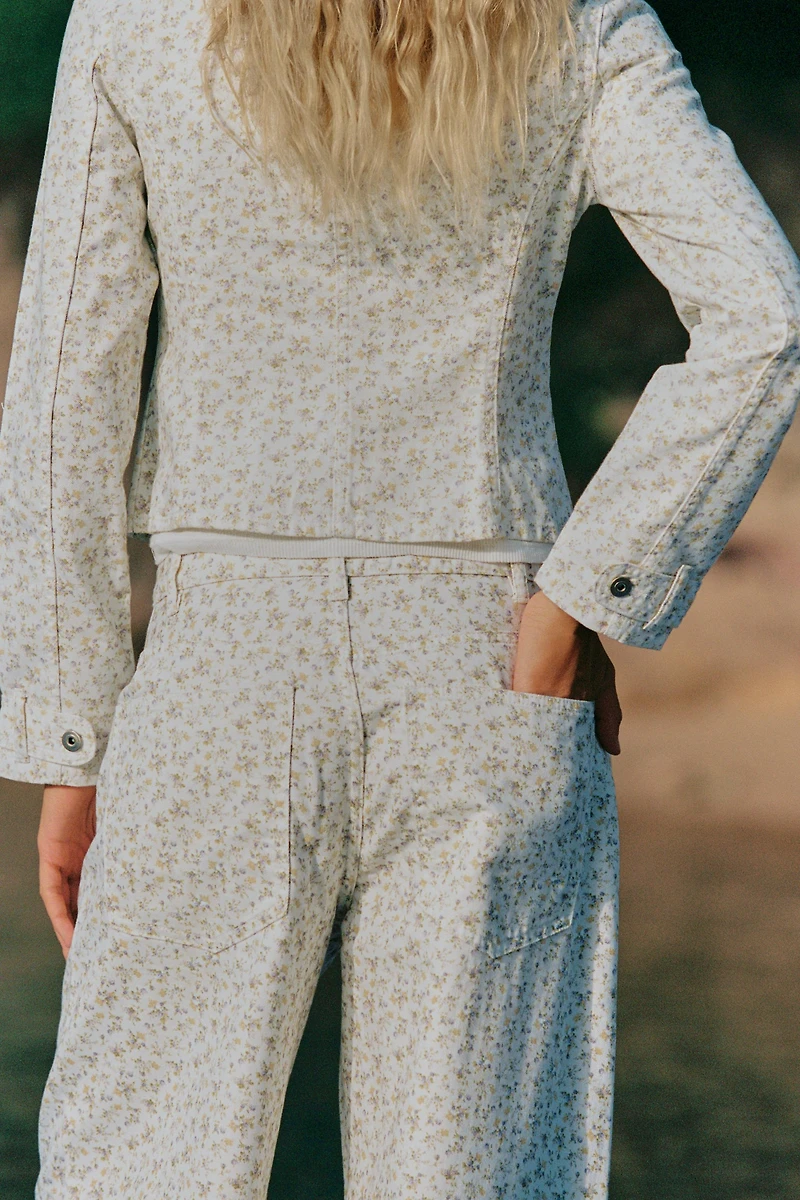 TRF BAGGY FLORAL PRINT JEANS