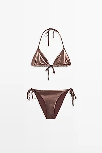 Metallic triangle bikini set