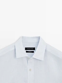 Striped slim fit linen shirt