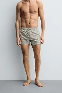 GEOMETRIC PRINT SHORT SWIMSUIT