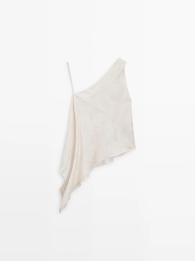 Top with asymmetric neckline