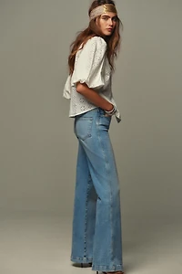 PUFF SLEEVE SHIRT WITH PERFORATED EMBROIDERY