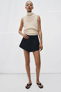 ZW COLLECTION PLEATED DENIM SHORTS