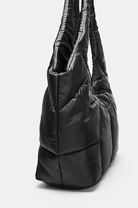 QUILTED EFFECT SHOPPER BAG