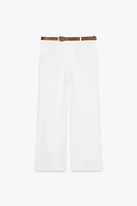 PANTALON CULOTTE AVEC CEINTURE EN LIN