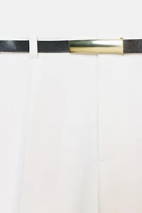 BELTED ANKLE PANTS