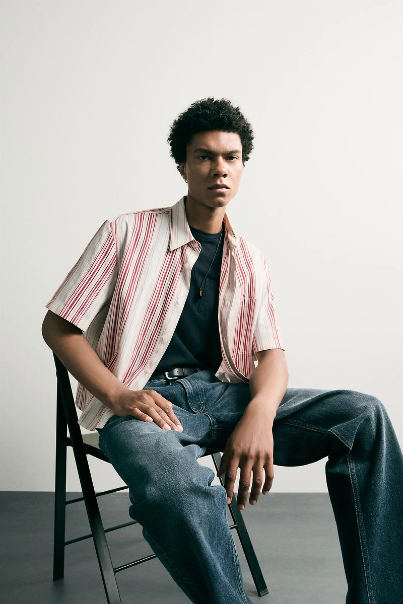 STRIPED BOXY FIT SHIRT