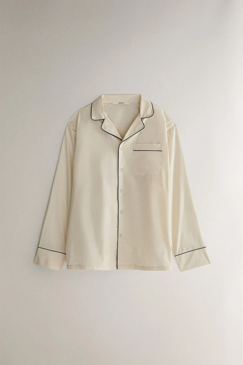 SHIRT WITH BLACK PIPING