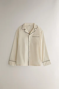SHIRT WITH BLACK PIPING