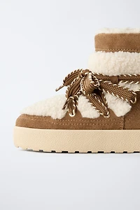 COMBINATION SHEARLING ANKLE BOOTS
