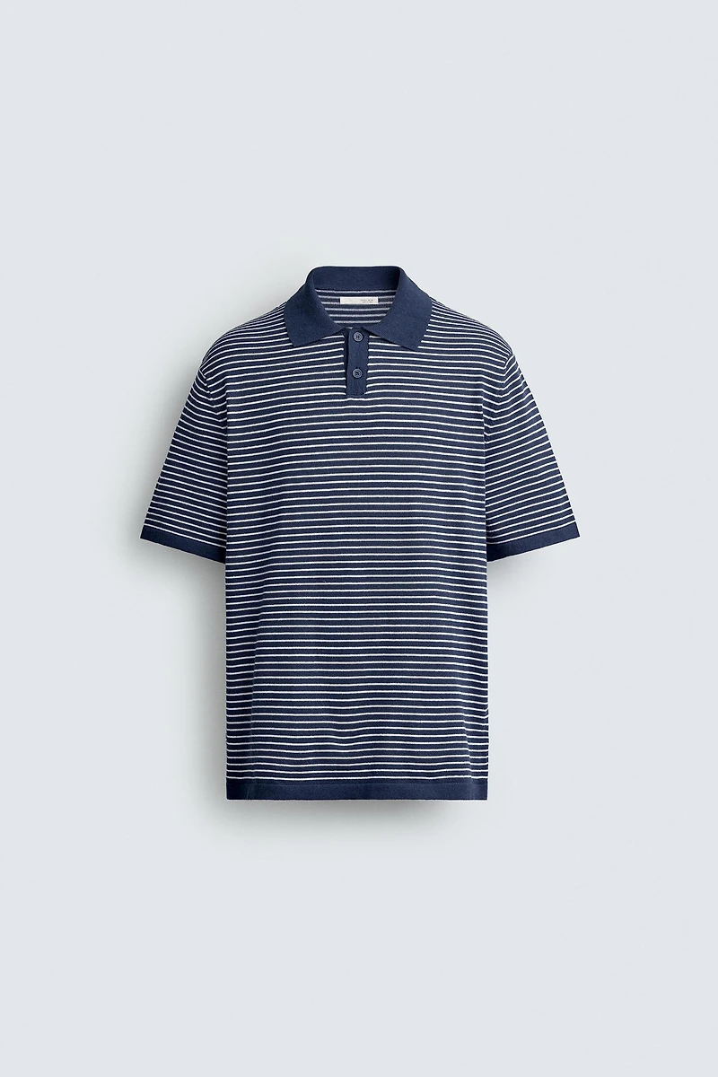 STRIPED JACQUARD KNIT POLO