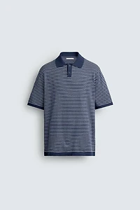 STRIPED JACQUARD KNIT POLO