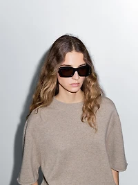 Oversize knit sweater with short sleeves