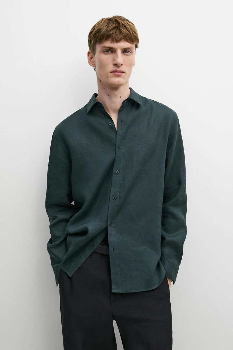 Slim fit 100% linen shirt