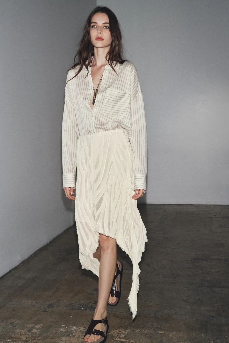 ZW COLLECTION ASYMMETRIC PLEATED SKIRT