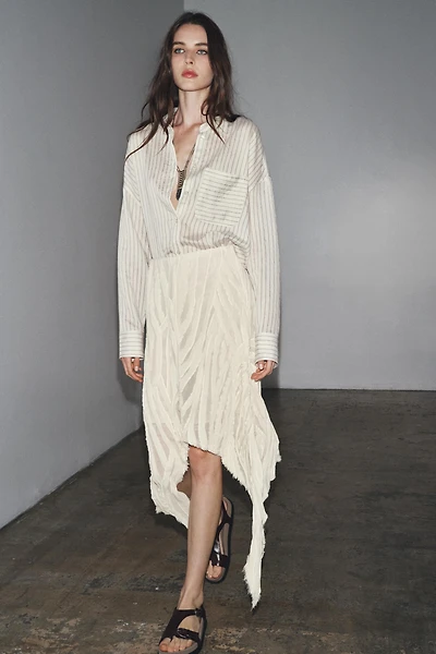 ZW COLLECTION ASYMMETRIC PLEATED SKIRT