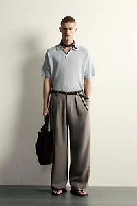 POLO EN MAILLE COUPE DÉCONTRACTÉE 100 % LIN