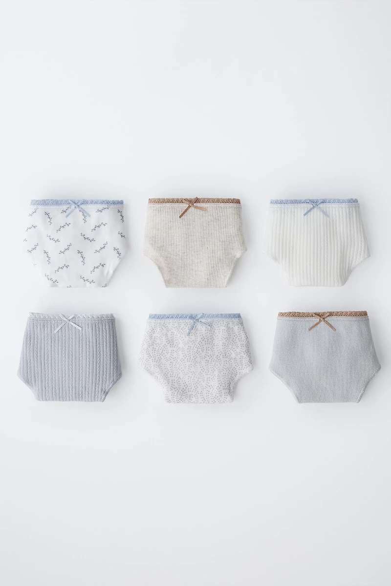 6-14 ANS/ LOT DE SIX CULOTTES IMPRIMÉES