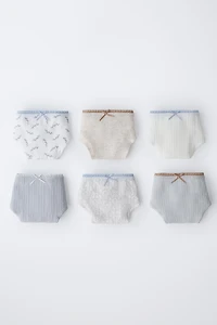 6-14 ANS/ LOT DE SIX CULOTTES IMPRIMÉES
