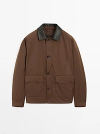 Short parka with collar detail