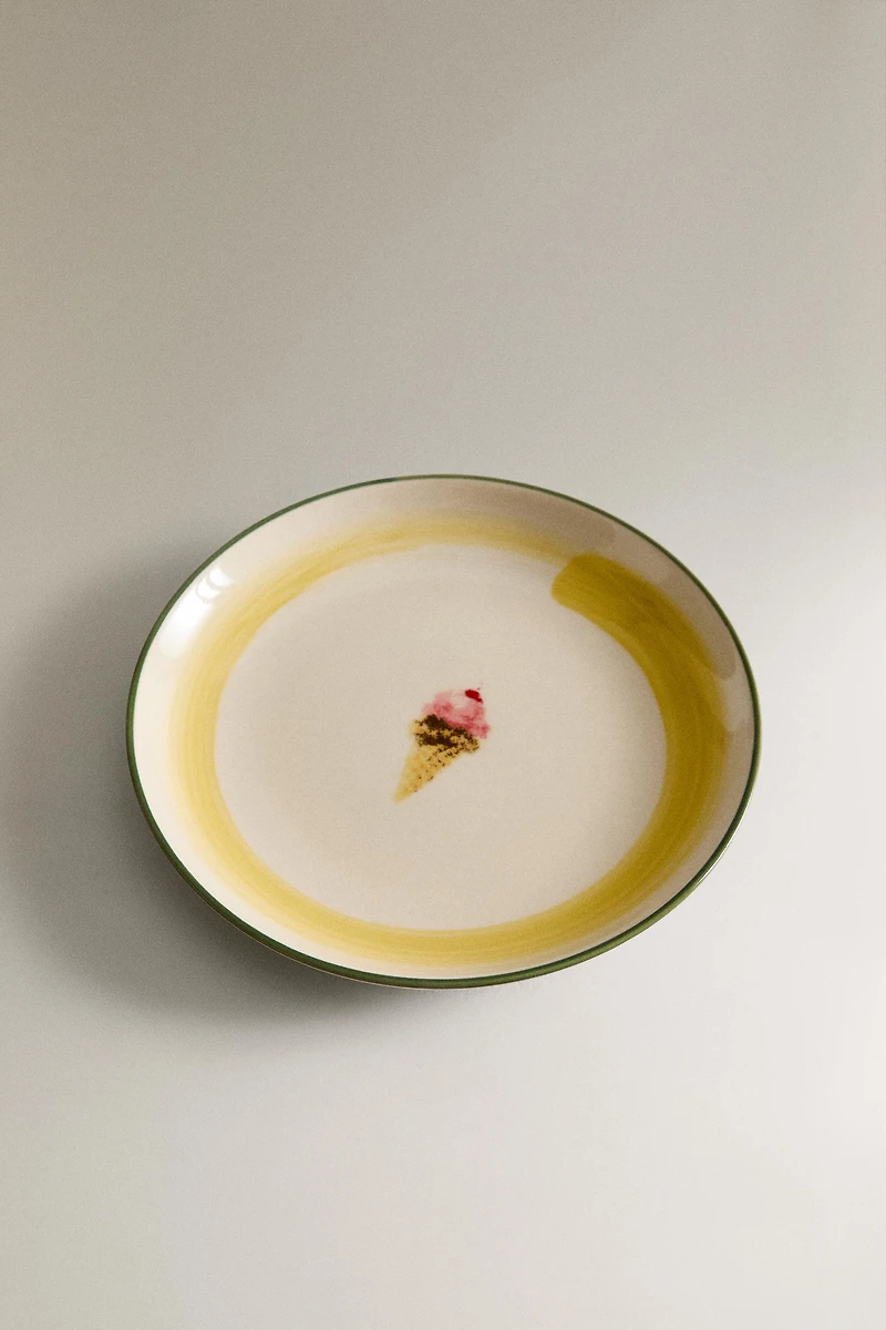 ASSIETTE À DESSERT GRÈS GLACE