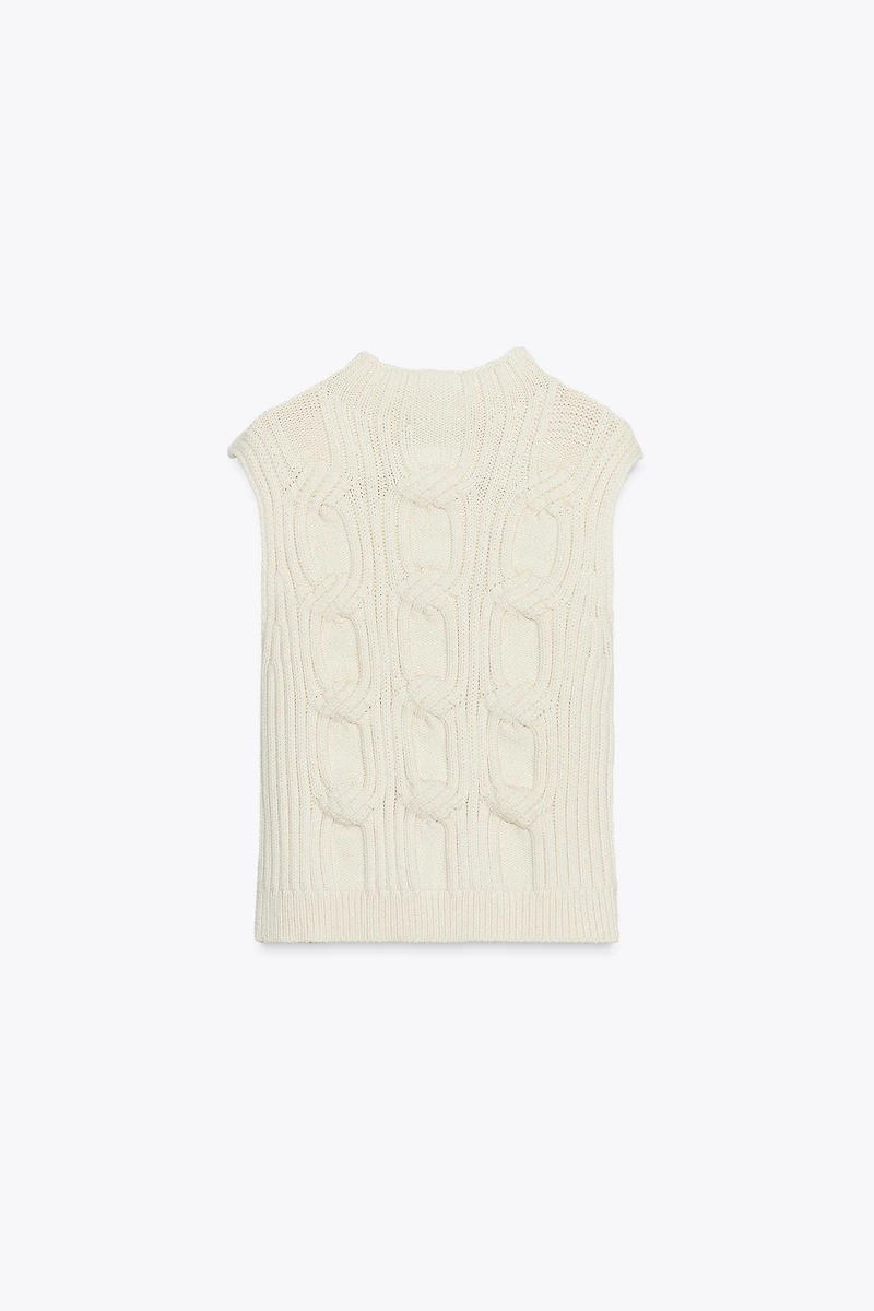 CABLE KNIT VEST TOP