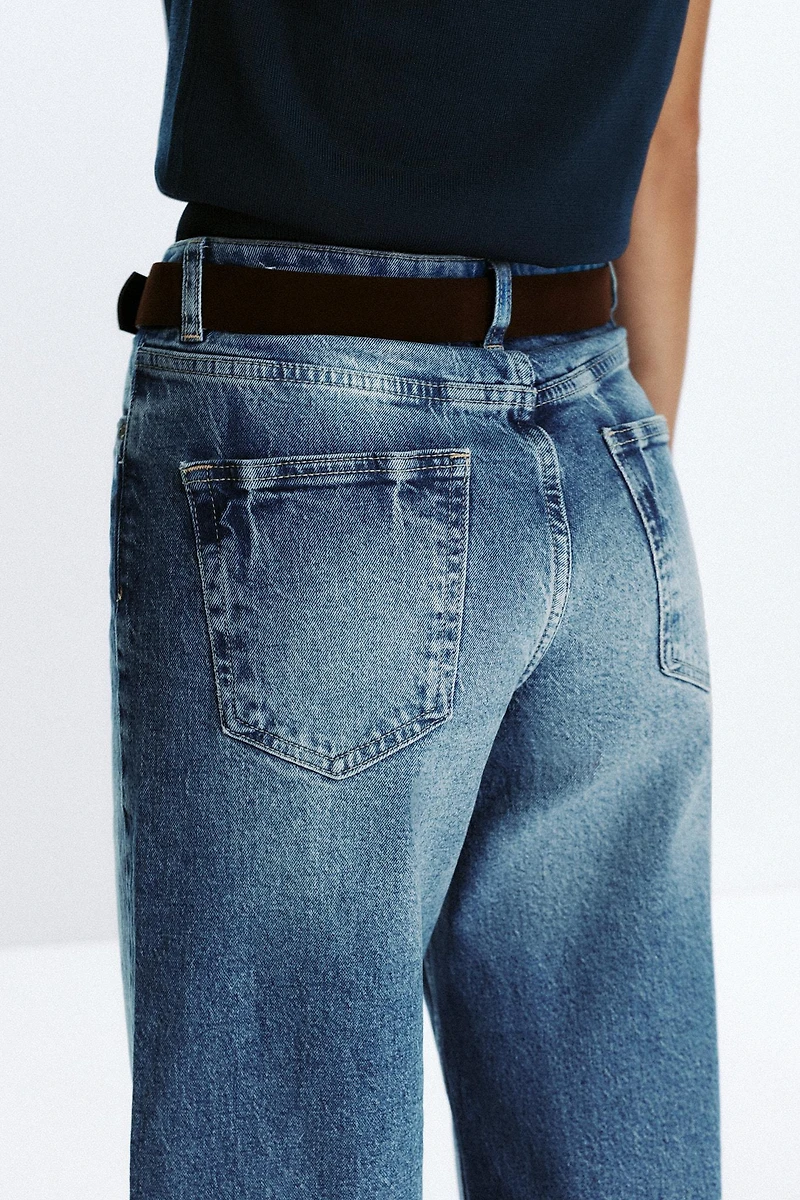 Z.10 HIGH-WAISTED BELTED CULOTTE JEANS