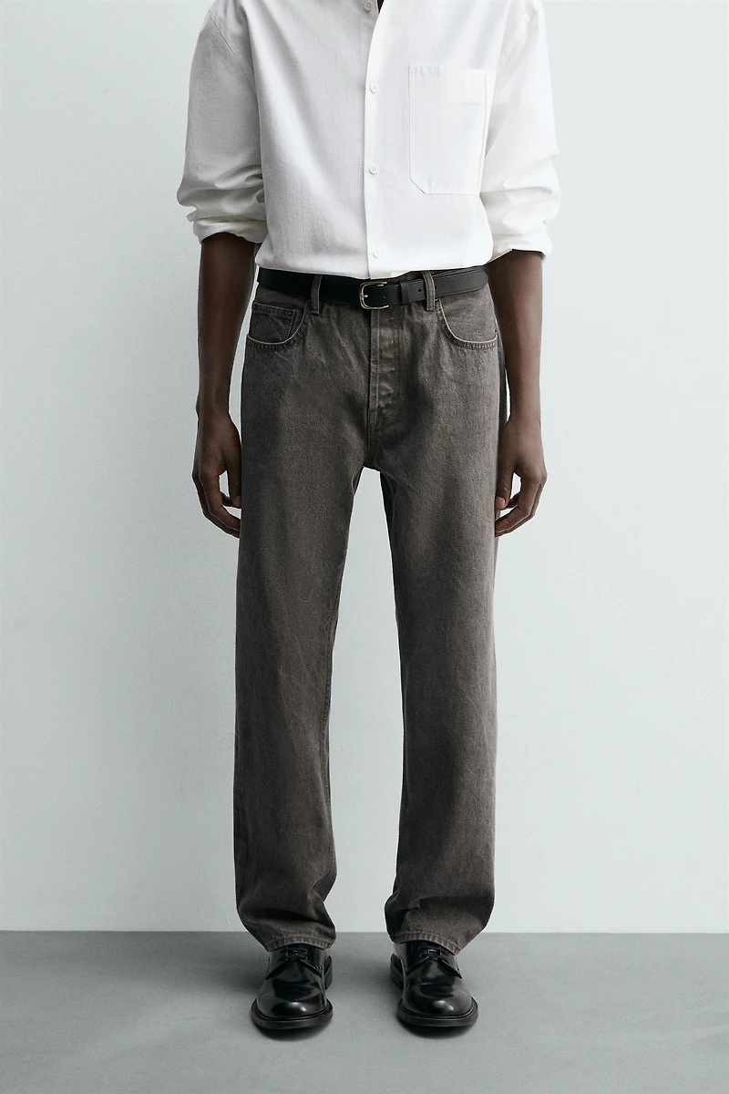 WASHED STRAIGHT FIT JEANS