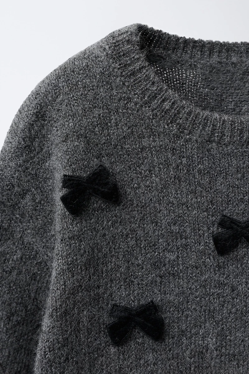 FLOCKED HEART KNIT JUMPER