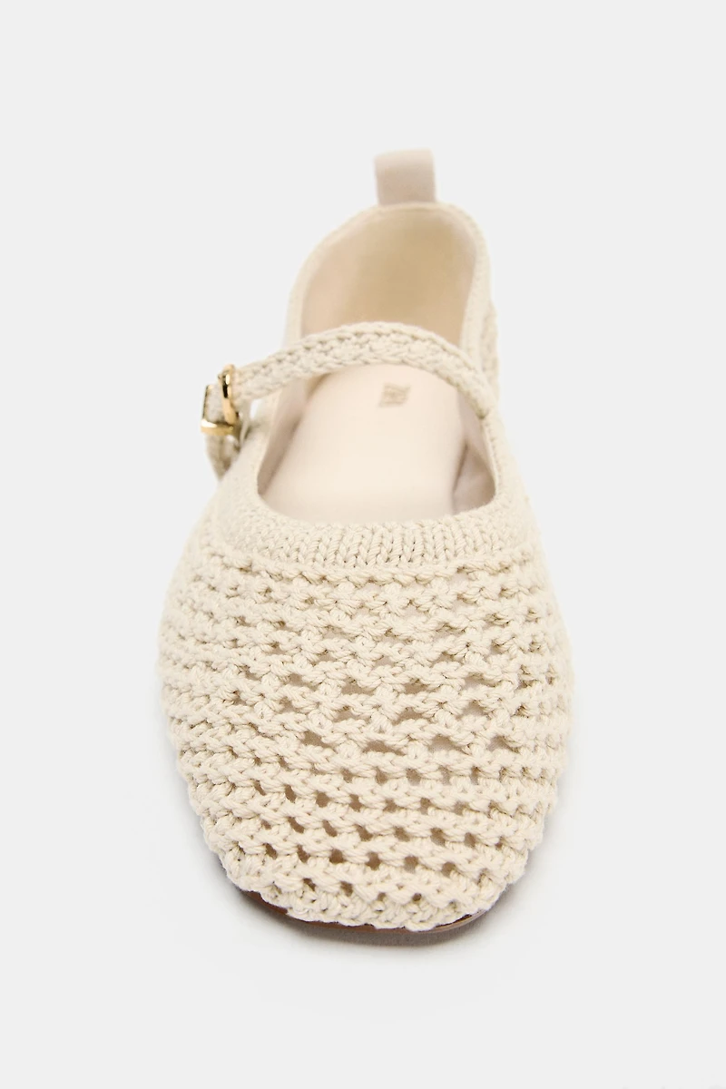 BRAIDED EFFECT FLAT BALLET FLATS