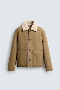 DOUBLE FACED FAUX LEATHER JACKET