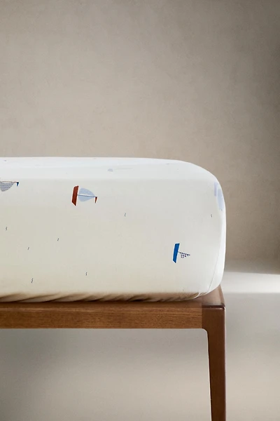 KIDS' COTTON FITTED SHEET BOATS