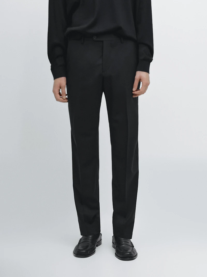 Pantalon tailleur 100 % laine