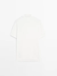 Short sleeve cotton knit polo shirt