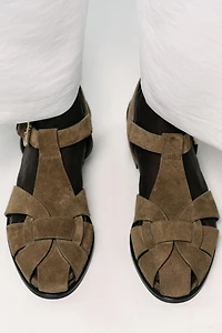 SPLIT LEATHER FISHERMAN SANDALS