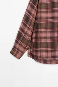 Chemise fluide à carreaux 100 % lin